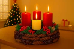 Sale Adventskranz Ø 40 cm Kerzen & Kerzenhalter