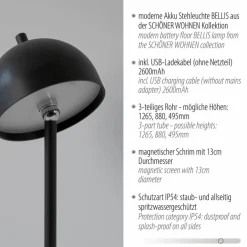 SCHÖNER WOHNEN-Kollektion Außenstehleuchten|Außenstehleuchten|Akku-Stehlampe Bellis