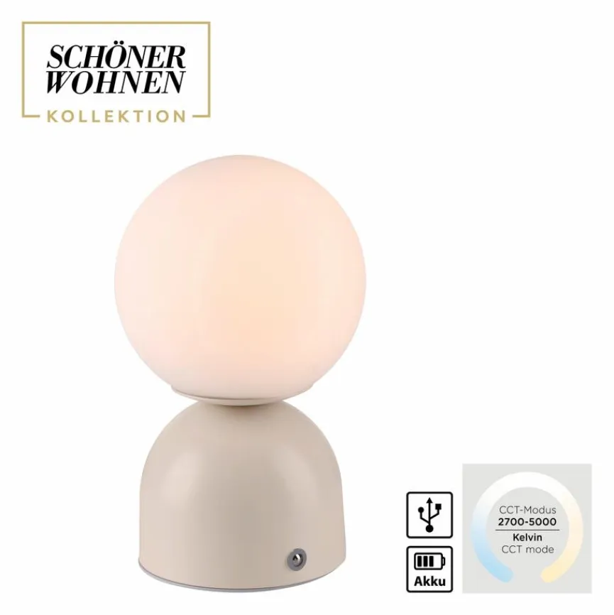 SCHÖNER WOHNEN-Kollektion Akkuleuchten|Tischlampen|Akku-Tischleuchte Rudi