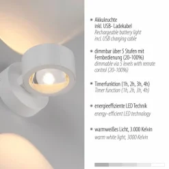 JUST LIGHT. Akku-Wandleuchte Chia