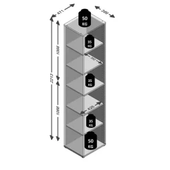 Discount Aktenregal Calvia, schmal 6OH Büroschränke & Regale|Büromöbel-Serien