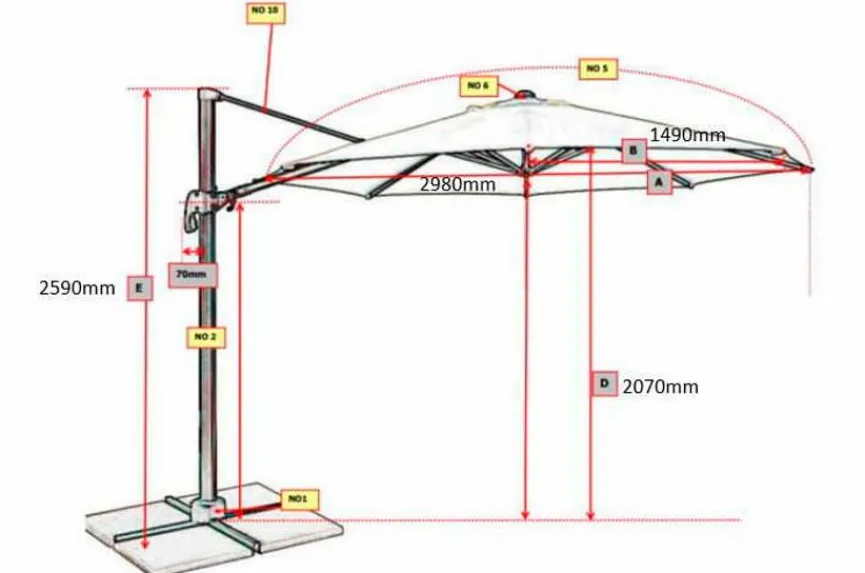 Doppler Ampelschirm Ravenna AX 300 x 300 cm