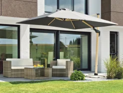 Outlet Ampelschirm Rhodos Twist Woody 300x300cm Sonnenschirme