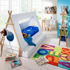 Kinder Kinderbetten|Kinderbetten|Ausziehbett Tipi, 90 x 200 cm