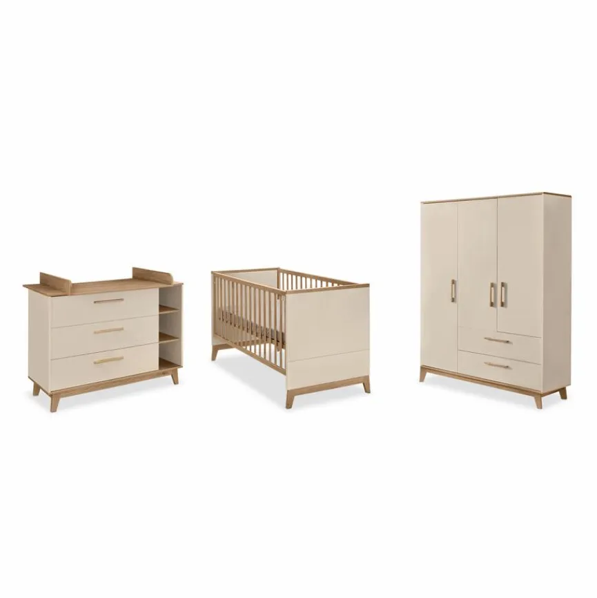 Outlet Babyzimmer-Set Porto 3tlg. Kinder Babyzimmer-Komplettsets|Babyzimmer-Komplettsets