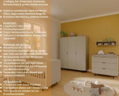 Babyzimmer-Set Tomino 4tlg. Kinder Babyzimmer-Komplettsets|Babyzimmer-Komplettsets