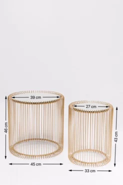 KARE DESIGN Beistelltisch Wire Messing 83457 2er Set