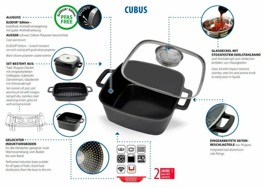 New Bräter Cubus 3tlg. Bräter