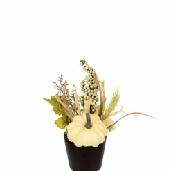 Discount Deko-Objekt Gesteck - Kürbis 18 cm Grünpflanzen