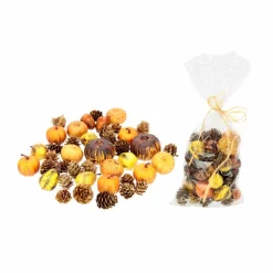 Deko-Objekt Kürbisse & Zapfen