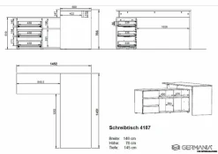 Germania Eckschreibtisch Lissabon