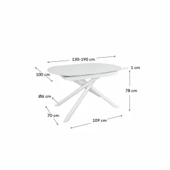 Kave Home Esstisch mit Auszug Yodalia 130/190 x 100 cm