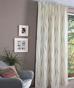 Fertiggardine Wellenmuster 140 x 245 cm Vorhänge & Gardinen