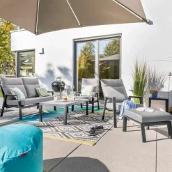 Gartenhocker Und Fußablagen|Gartenhocker Deluxe Lounge Alu