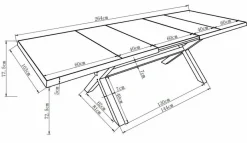Gartentisch ausziehbar Luna 204/264 x 100 cm Gartentische