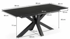 Gartentisch ausziehbar Malta 179/224 x 90 cm