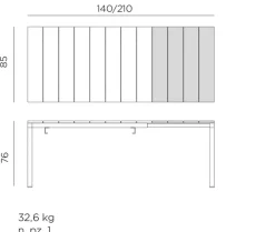 New Gartentisch ausziehbar Rio 140/210 x 85cm Gartentische
