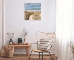 EUROART Glasbild 50 x 50 cm Beach walk V