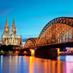 EUROART Bilder Ohne Rahmen|Bilder Nach Themen|Glasbild 30 x 30 cm Cologne Cathedral