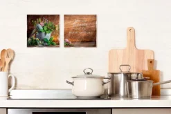 EUROART Glasbild 20 x 40 cm Herbs and Spices XVI