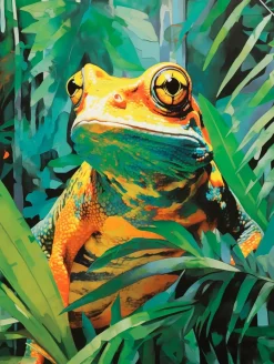 Discount Glasbild 30 x 40 cm Jungle Frog Bilder Ohne Rahmen