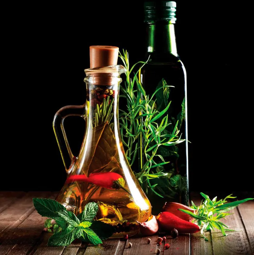 EUROART Bilder Nach Themen|Bilder Ohne Rahmen|Glasbild 20 x 20 cm Oil and Vinegar I