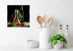 EUROART Bilder Nach Themen|Bilder Ohne Rahmen|Glasbild 20 x 20 cm Oil and Vinegar I