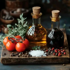 Outlet Glasbild 30 x 30 cm Oil And Vinegar II Bilder Ohne Rahmen