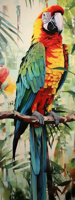 Discount Glasbild 30 x 80 cm Parrot Jungle I Bilder Ohne Rahmen