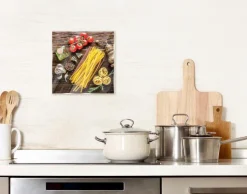 EUROART Bilder Ohne Rahmen|Glasbild 20 x 20 cm Pasta Parade V