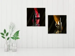 EUROART Bilder Ohne Rahmen|Glasbild 20 x 40 cm Wine I 2tlg.