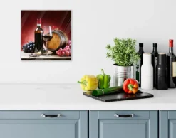 EUROART Glasbild 20 x 20 cm Wine Still Life II