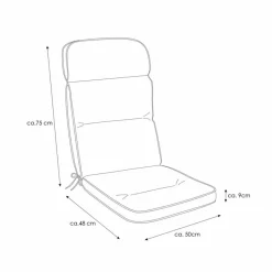 Sale Hochlehner-Auflage Kreta 50 x 123 cm Gartenstuhl-Auflagen