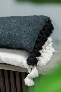 DAHEIM Dekokissen|Dekokissen & -Bezüge|Kissen Quasten 59 x 38 cm