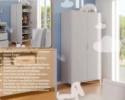 Kinder Germania Babyzimmer Schränke & Regale|Babyzimmer Schränke & Regale|Kleiderschrank Alkmaar 89 x 180 cm