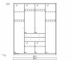 Sale Kleiderschrank DeLuxe 203 x 247 cm Kleiderschränke