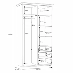Online Kleiderschrank Iloppa SZ 105 x 193 cm Kleiderschränke