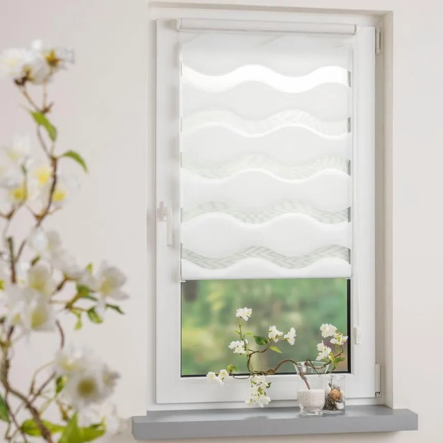 Klemmfix Duo-Rollo Wave 40 x 150 cm Vorhänge & Gardinen