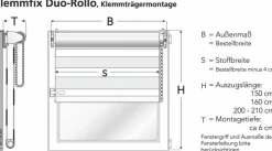 Klemmfix Duo-Rollo Wave 40 x 150 cm Vorhänge & Gardinen