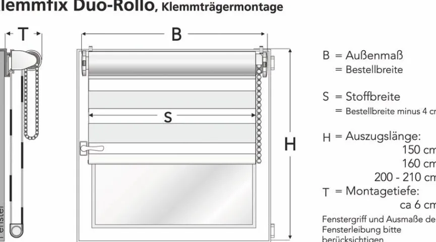 Klemmfix Duo-Rollo Wave 40 x 150 cm Vorhänge & Gardinen