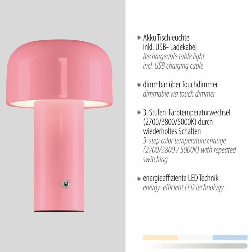 Discount LED-Akkutischleuchte Agnes Tischlampen