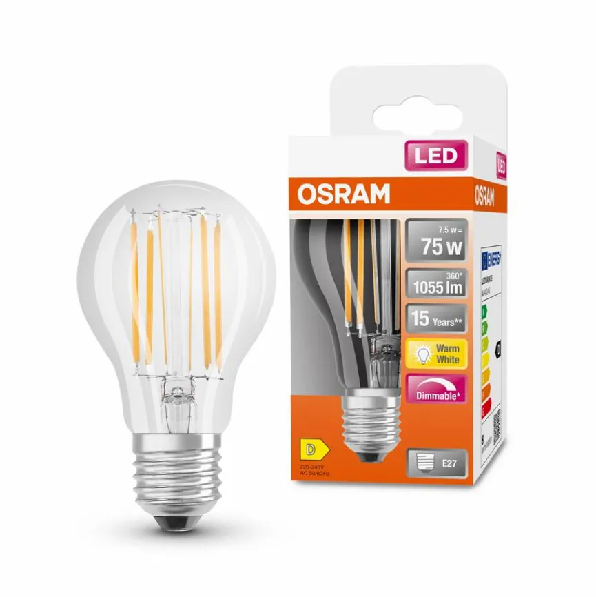 Osram LED-Birne E27/7,5 Watt/Energie D