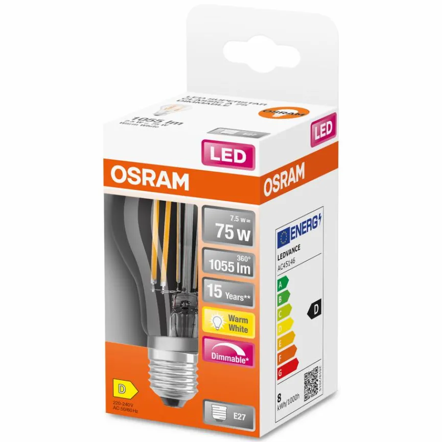 Osram LED-Birne E27/7,5 Watt/Energie D