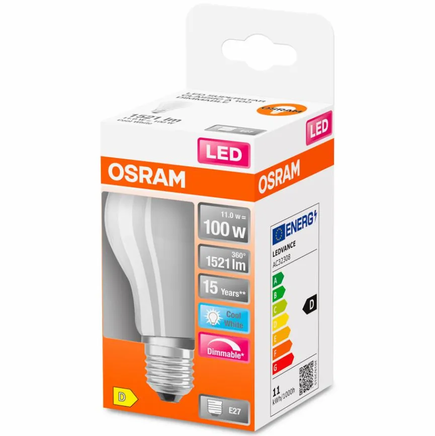 Osram E27|LED-Birne matt E27/ 12Watt/ Energie D