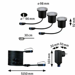 Paulmann Wege- & Bodenleuchten|Wege- & Bodenleuchten|LED-Bodeneinbauleuchte Plug&Shine