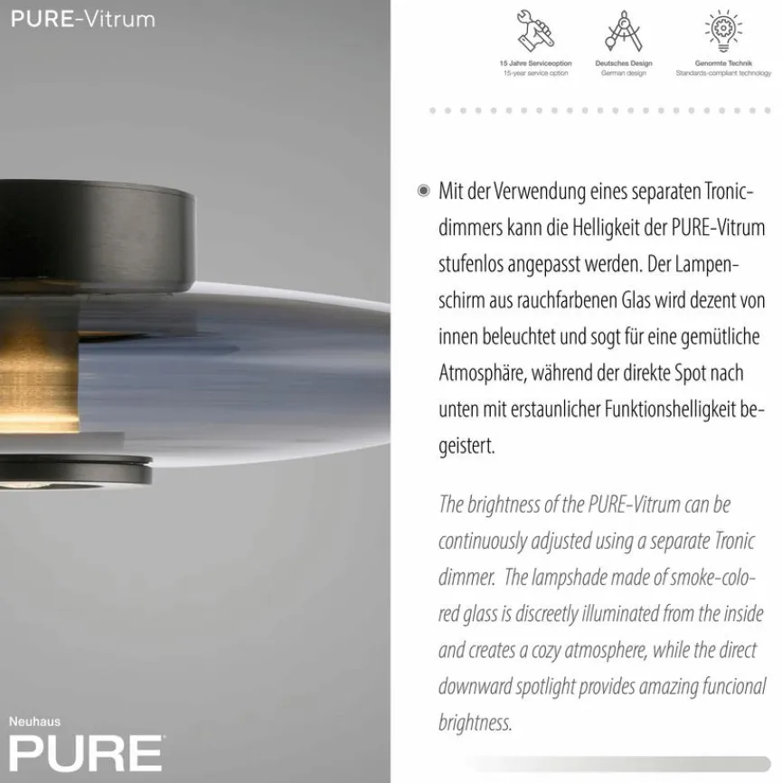 Neuhaus PURE LED-Deckenleuchte Pure Vitrum