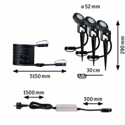 Paulmann Wege- & Bodenleuchten|Wege- & Bodenleuchten|LED-Erdspieß Plug&Shine