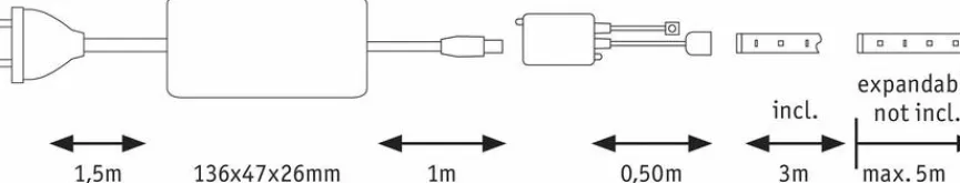 Paulmann LED-Flexband Maxi LED 3m Basisset