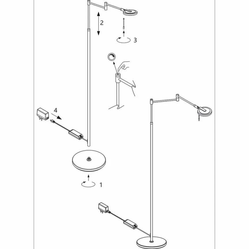Steinhauer Stehlampen|LED-Stehlampe Turound LED