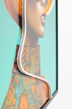 KARE DESIGN LED-Wandbild 80 x 80 cm Sun Hat Woman